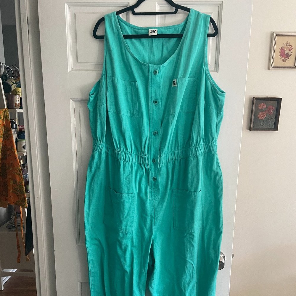 Luck & Yak Juni Teal Sleeveless Jumpsuit Size 2XL